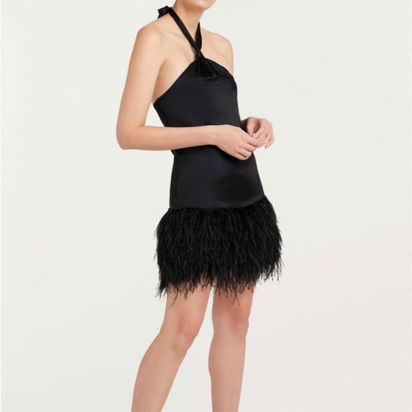 Cinq a Sept Silk Barb Black Mini dress Size 6 - Picture 2 of 7